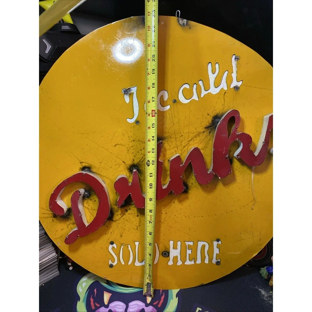 Vintage Shabby Chic Ice Man Cave Beer Gift Rare 3D Metal Hanging Sign 23.5